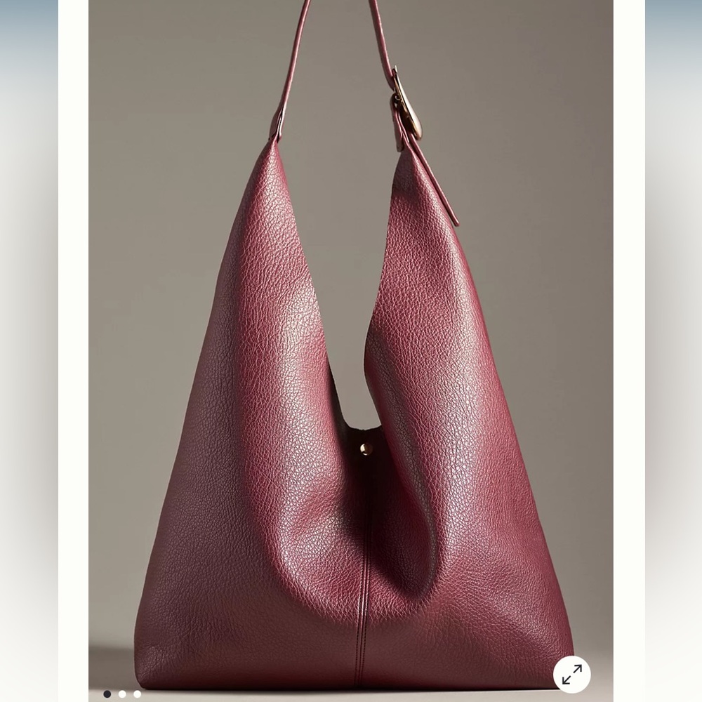The Love Knot Slouchy Bag: Buckle Edition in wine red